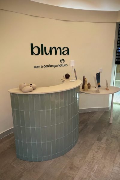 Balcão recepção para espaço de beleza
